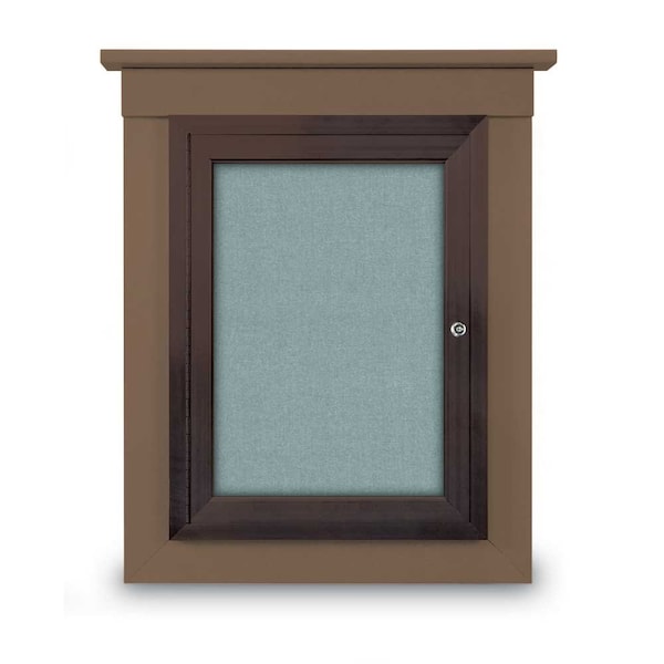 72"x36" 3-Door Enclosed Letterboard, White Vinyl/Lt Oak